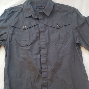 Mens Large grey long sleeve collar shirt